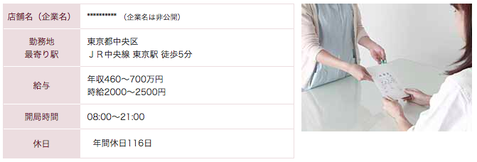 リクナビ薬剤師求人例