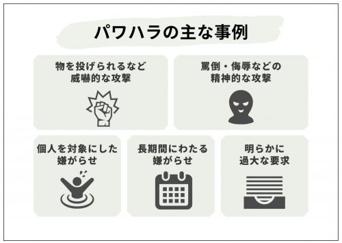 パワハラの主な事例